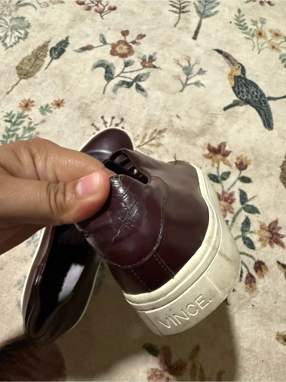 Vince bolton burgundy fashion letter sneakers size 5
